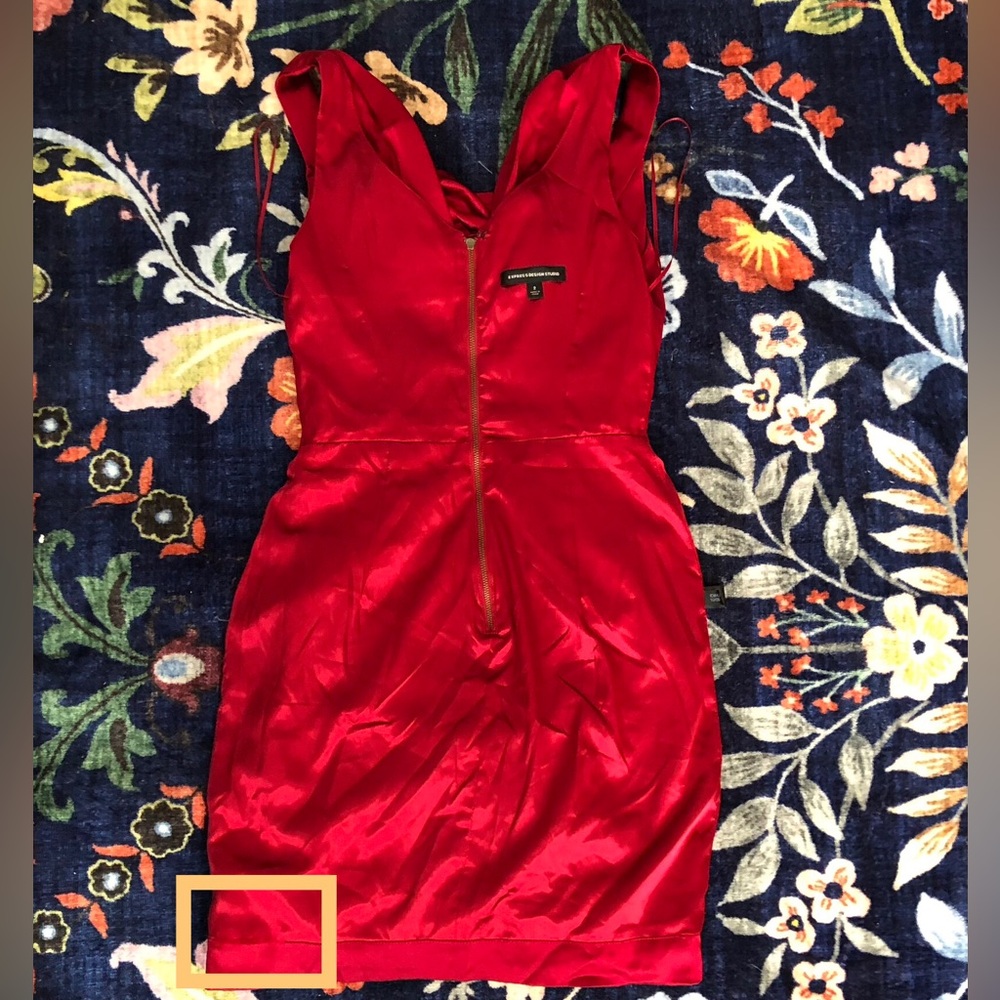 Express Silk Red Dress - Picture 11 of 12